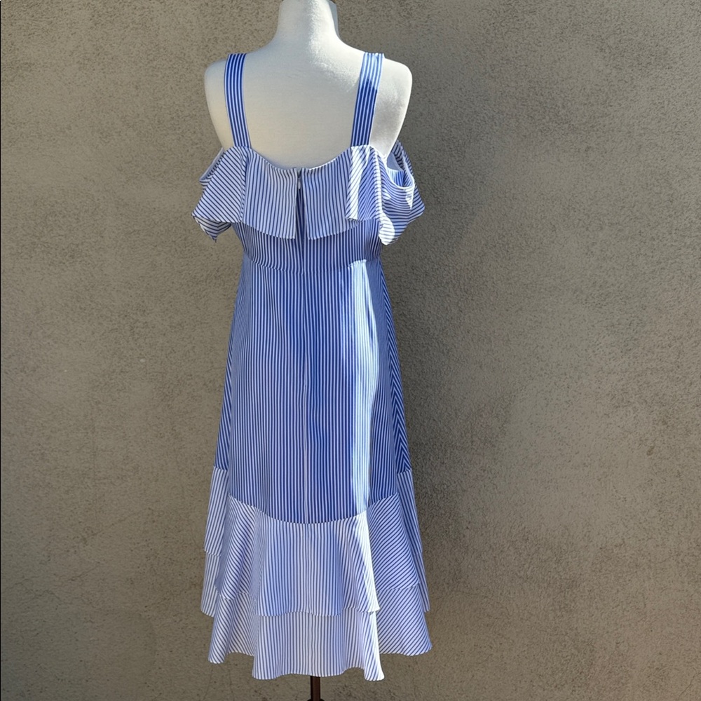 NWT J. Crew Asymmetrical Blue and White Striped Dress - Picture 5 of 9